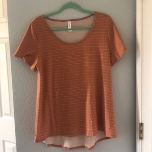 LuLaRoe Pinky Peach & Yellow Striped Irma
